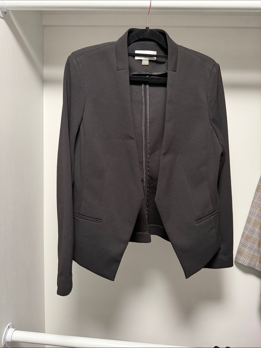 Calvin Klein Black Open-Front Tailored Blazer